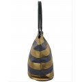 9205- GREY & GOLD STRIPES CANVAS TOTE BAG